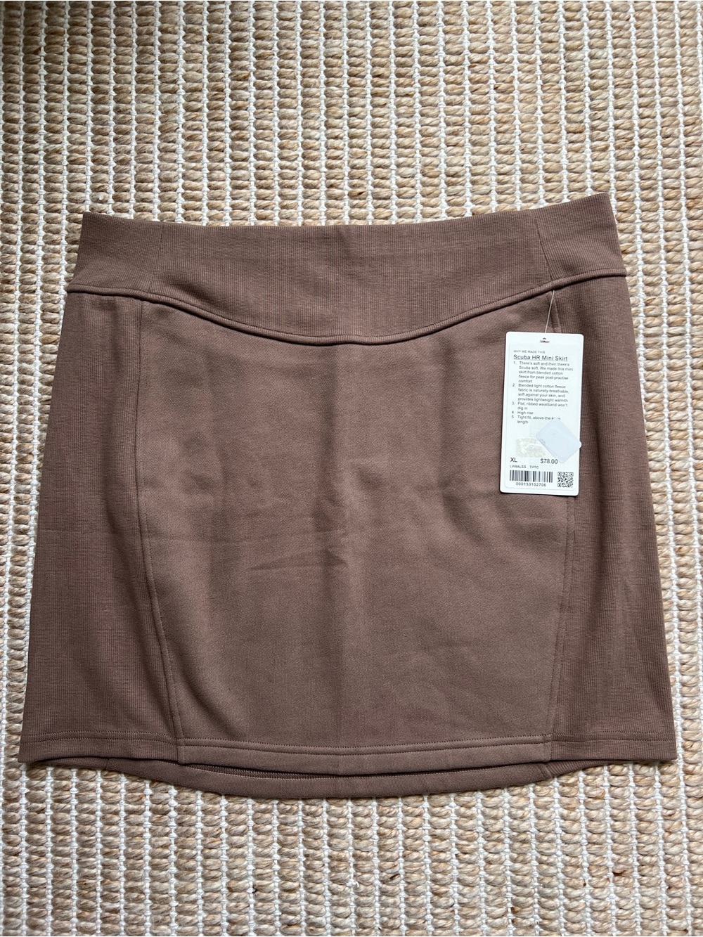 Lululemon Taupe Scuba High Rise Mini Skirt Size XS & XL NWT